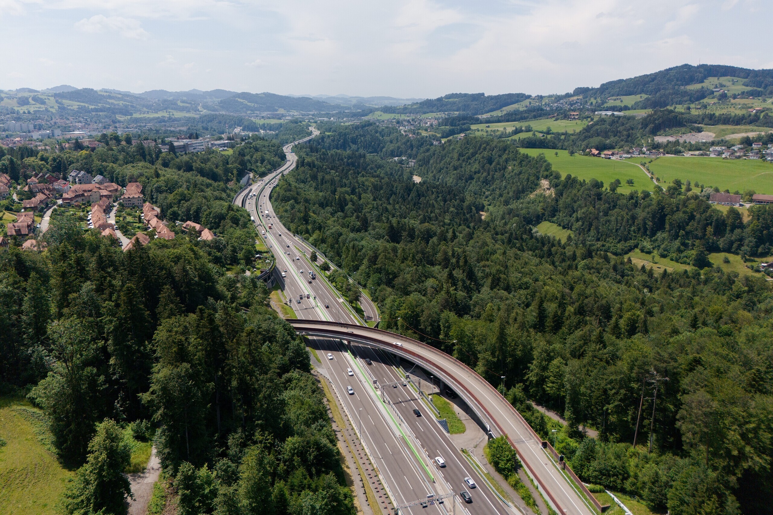Autobahnausbau St Gallen Drohne