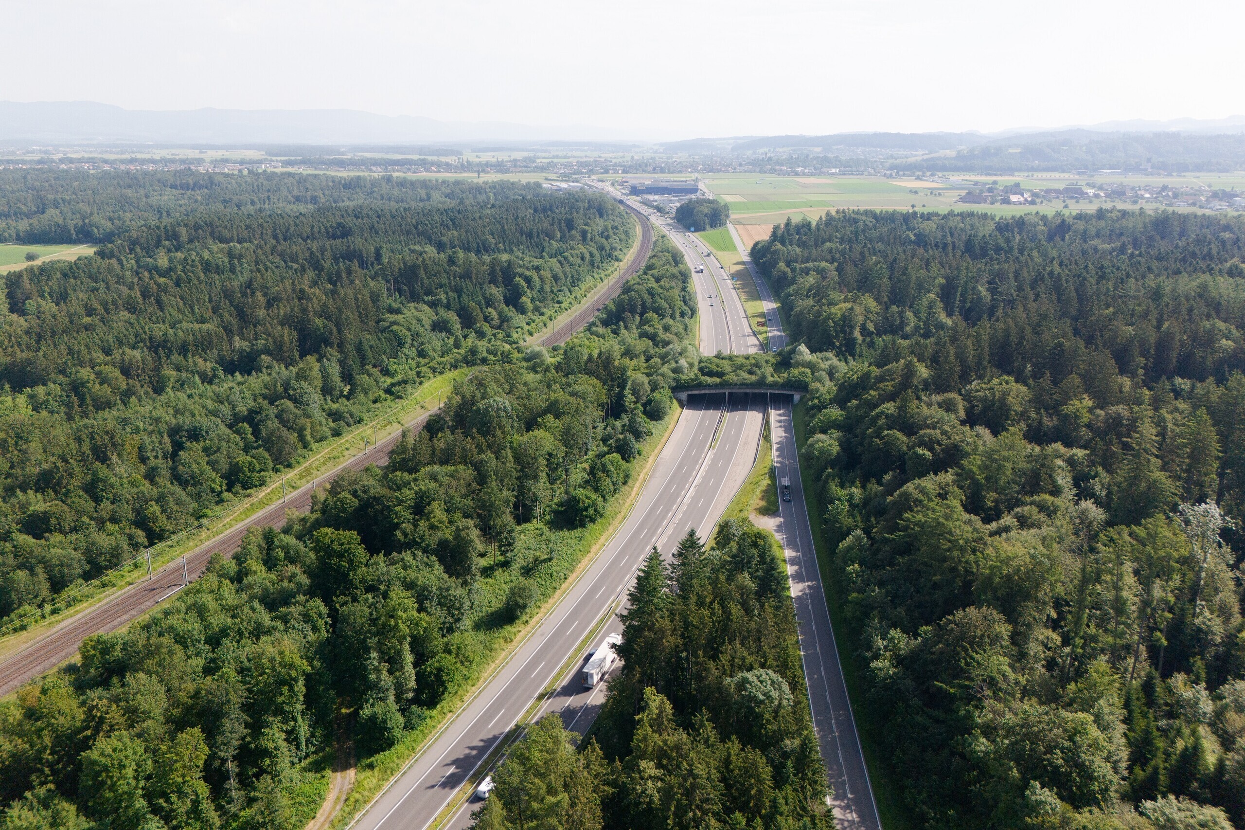 schönbühl Drohne Autobahnausbau