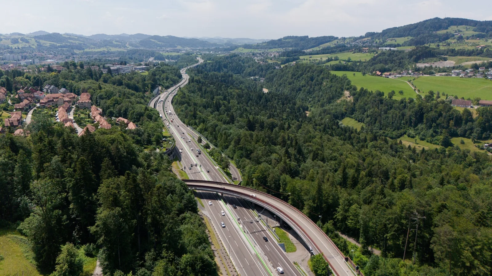 Autobahnausbau St Gallen Drohne